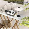 Gold Faux Marble Console Table with Anti-Tipping Device, 100cm Geometric Frame