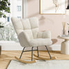 Modern Linen/Teddy Fleece Rocking Accent Chair Upholstere Glider Rocker Armchair