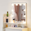 Dressing Table with LED Lights Vanity Makeup Table with 4 Storage Drawer Stool