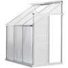 6 x 4ft Lean to Polycarbonate Greenhouse for Garden w/ Adjustable Roof Vent