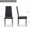 4x Black Faux Leather Dining Chairs&Black Marble MDF Top Dining Table Dining Set
