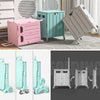 Collapsible Rolling Box Folding Grocery Cart Plastic Crate Shopping Trolley Box