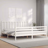 Bed Frame with Headboard White 200x200 cm Solid Wood