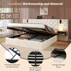 5ft King Upholstered Hydraulic Storage Bed Frame With Button Tufted Headboard