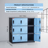 9 Doors Metal Storage Cabinet Employees Steel Storage Cabinet Office Black