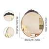 32" Large Ornate Glam Round Wall Mirror Baroque Embossed Framed Vanity Mirror