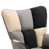 Upholstered Patchwork Fabric Rocking Chair Relaxing Rocker Armchair Lounge Seat