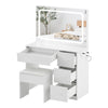 Dressing Table With 4 Drawers Mirror Stool Set Makeup Desk Vanity Table Bedroom