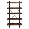 5 Tier Bookcase Shelves Wood & Metal Industrial Bookshelf Unit Living Room
