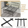 Double Size Metal Bed Frame with Headboard & Footboard Easy Assembly Black