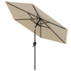 Large Table Umbrella w/ Push Button Tilt & Crank Handle-Beige
