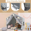 3-4 Kids Large Play Tent House Kids Play Tent w/Star Lights-Grey