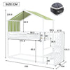 Bunk Bed House Cabin Bed 3FT Single Wooden Mid Sleeper Kids Unit With Stairs