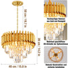 Modern Crystal Chandelier Gold Chandelier, 3-Tier Crystal Chandelier Light Fixtu
