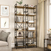 6 Tiers Bookcase Wooden Tall Shelving Storage Display Book Shelf for Living Room