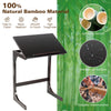 Tilting Top TV Tray Table Adjustable C-shaped Bedroom Bamboo Sofa Side Table
