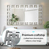 Modern Accent Glass Wall Mirror Rectangular for Living Room Bedroom Office Foyer
