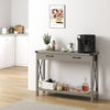 Console Table Industrial Entryway Table with Drawers and Open Storage Shelf