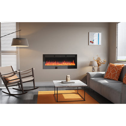 50 inch Insert / Wall Mounted LED Fireplace Electric Inset Fire Media Flames UK