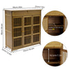 Wisfor 4 Tier Bamboo Shoe Storage Cabinet Cupboard Rack Organiser w/ Doors Shelf