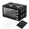 36L Mini Oven Hob Cooker Grill With Electric Hob Double Hotplate Tabletop Vuhued