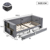Upholstered Bed 3ft Single Daybed Sofa Bed w/ Side Storage Compartment 2 Drawers