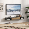 Grey Floating TV Stand Cabinet Wall Mounted Media Console Open Shelves Flip Door