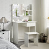 Dressing Table Makeup Vanity White with Mirror LED Lights Drawers & Stool Modern