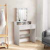 White Dressing Table Mirror with Lights Drawer Makeup Vanity Set Desk +2 Drawers