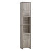 Grey Wooden Tall 2 Door 2 Shelves Bathroom Cabinet Storage Unit Floor Standing