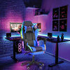 Gaming Chair 12 RGB LED Lights Computer Office Chair Swivel Chair Footrest Blue