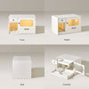 White Cat Litter Box Enclosure, Hidden Litter Box Furniture,4 Drawers,W/LED