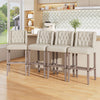 2x Buttoned Linen Padded Bar Stools Barstool Kitchen Breakfast Bar Pub Chair