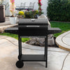 Charcoal Barbecue Grill with Shelves&Wheels Portable Outdoor Camping BBQ Trolley