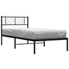 Metal Bed Frame with Headboard Black 80x200 cm