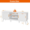 TV Stand for TVs up to 65” Media Console Table w/Adjustable Shelf 2-door Cabinet