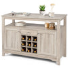 Kitchen Buffet Sideboard Rustic Cupboard Storage Organizer w/Wine Rack