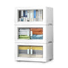 3X Stackable Storage Boxes Container Bookcase Organizer Folding with Double Door