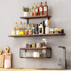 4Pcs Wooden Floating Shelves Wall Mounted Display Unit Shelf Storage Rack Decor