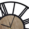 Wall Clock Big Giant Large Roman Numerals Skeleton Metal Face Clocks Wood Centre