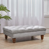 Long Tufted Bench Table Velvet Upholstered Bedroom Ottoman Footstool Kids Chair
