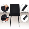 4PCs Dining Chairs Velvet Padded Seat Metal Legs Kitchen Chair Home Office Set