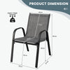 2X Outdoor Camping Patio Chairs Set Stackable Dining Chairs Ergonomic Armchairs