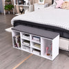 Wooden Shoe Bench Shoe Storage Rack Cabinet Organizer Seat Cushion Hallway Stand