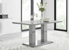 Grey High Gloss Large 6 Seat Rectangular Pillared Kitchen Dining Table
