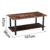 2 Tier Retro Coffee Table Rectangle Rustic Wood Living Room Tables Storage Shelf