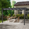 Gazebo Backyard Pool Garden Pergola Canopy Sun Shade Shelter w/ Retractable Roof