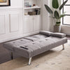Fabric Modern Sofa Bed Sectional 3 Seater 2 Cup Holder Couch Bed Chrome Legs