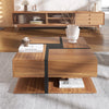 Modern Coffee Table with 4 Drawers Living Room Furniture Table Storage Space