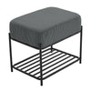 Shoe Bench Velvet Seat Padded Shoe Rack Shoe Storage Organiser Shelf Stand